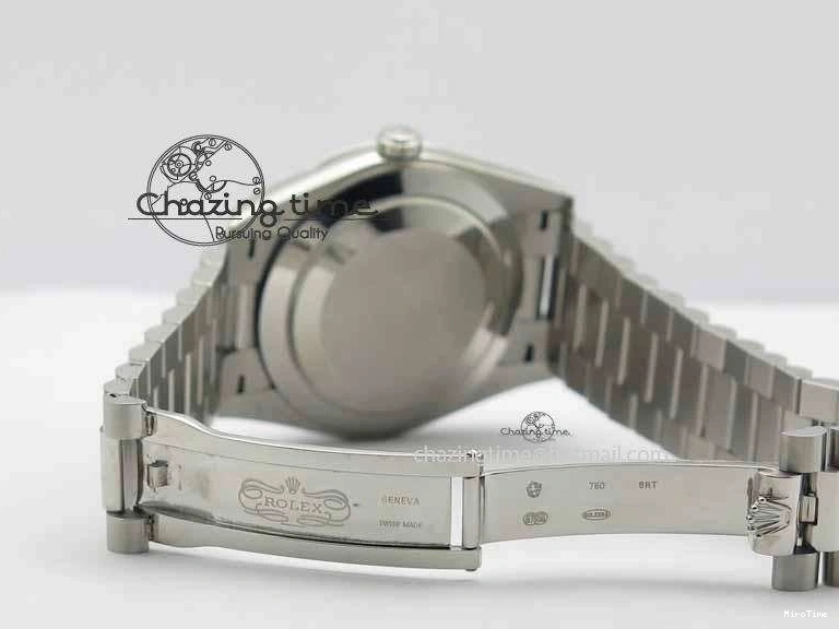 MiroTime 0423 Unisex Day Date 40mm SS BP Maker Best Edition Silver Dial Diamond Markers On SS Bracelet ETA 3690